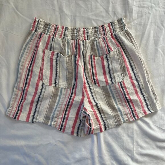 Briggs Stripe Linen Blend Drawstring High Waist Shorts (Set of 3) | Size M - Picture 9 of 9